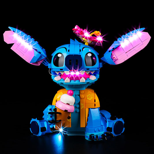 Kyglaring Light Kit for Lego Disney Stitch Toy Building Kit Disney Stitch 43249 Lego Light Kit to Upgrade Building Model Set - NO Lego Blocks Set (Classic Version)