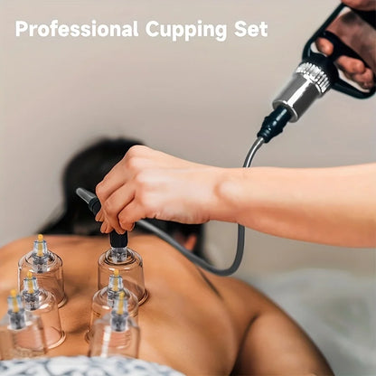 Manual Cupping Massage Set with Pump, 12 or 24 Cups