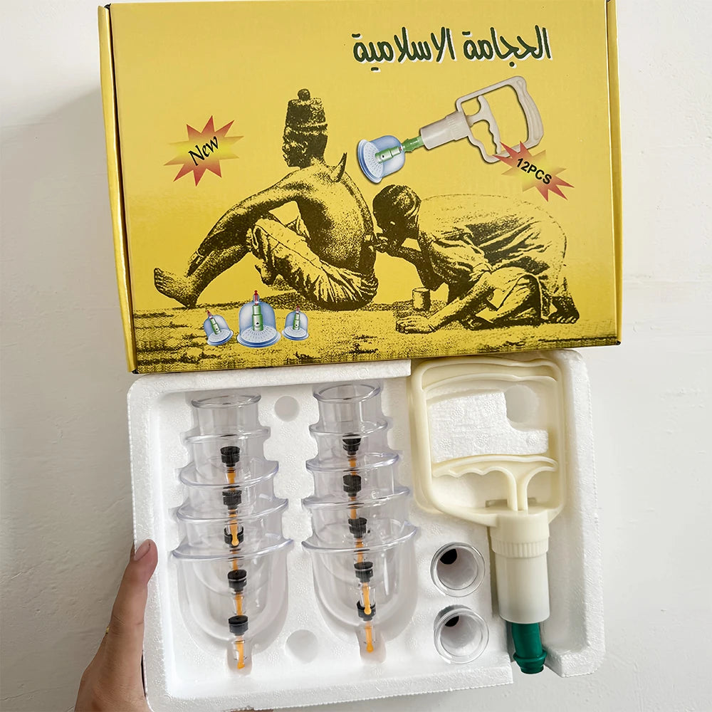Manual Cupping Massage Set with Pump, 12 or 24 Cups