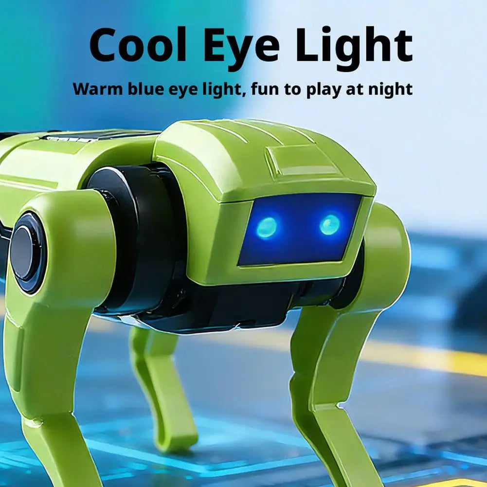 DIY Walking Robot Dog Toy with Blue LED Eyes