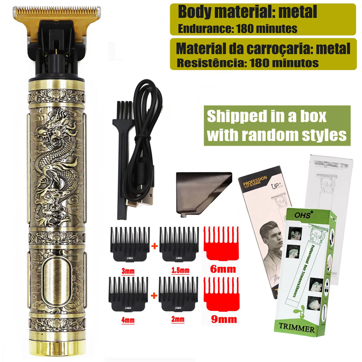 T9 Rechargeable Beard Trimmer for Hair Detailing