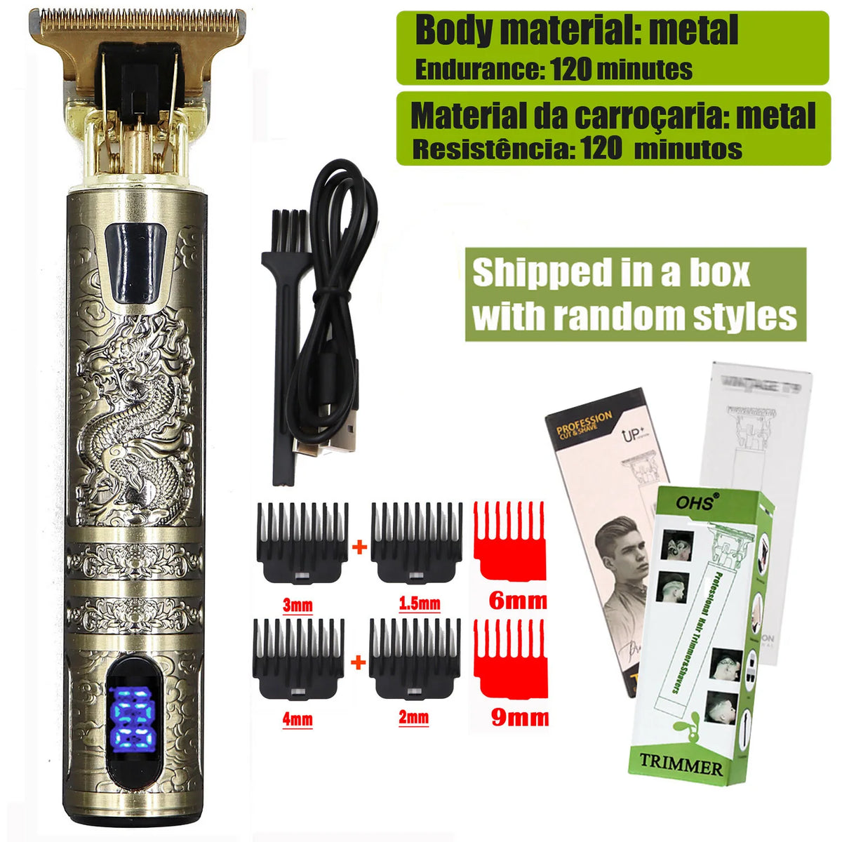 T9 Rechargeable Beard Trimmer for Hair Detailing