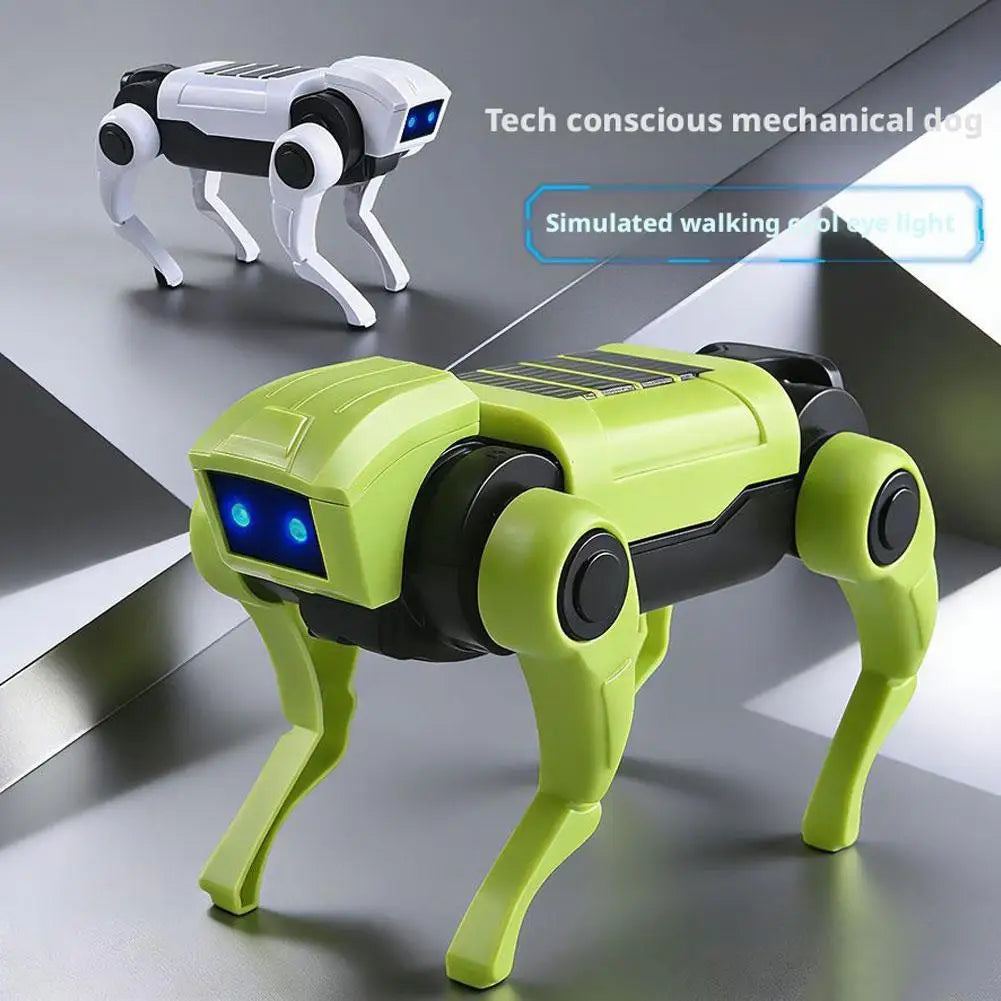 DIY Walking Robot Dog Toy with Blue LED Eyes