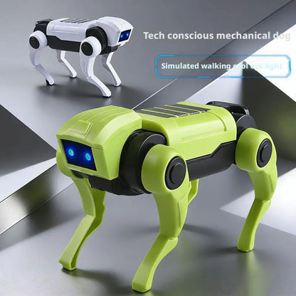 DIY Walking Robot Dog Toy with Blue LED Eyes