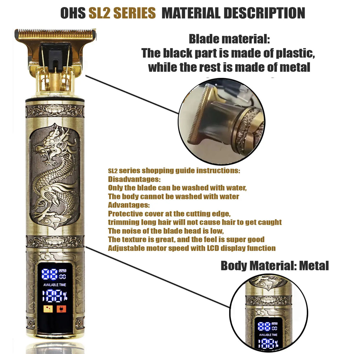 T9 Rechargeable Beard Trimmer for Hair Detailing