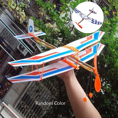 Rubber Band Powered Airplane Model Kit in Two Sizes