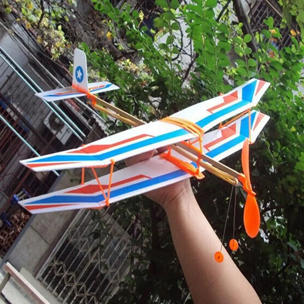 Rubber Band Powered Airplane Model Kit in Two Sizes