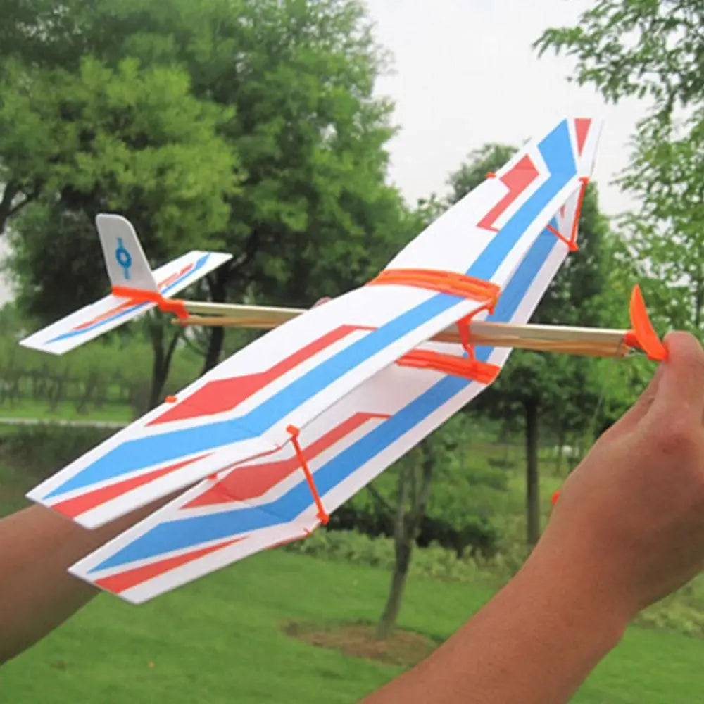 Rubber Band Powered Airplane Model Kit in Two Sizes