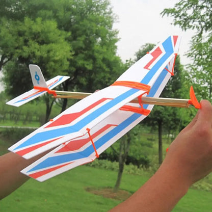 Rubber Band Powered Airplane Model Kit in Two Sizes