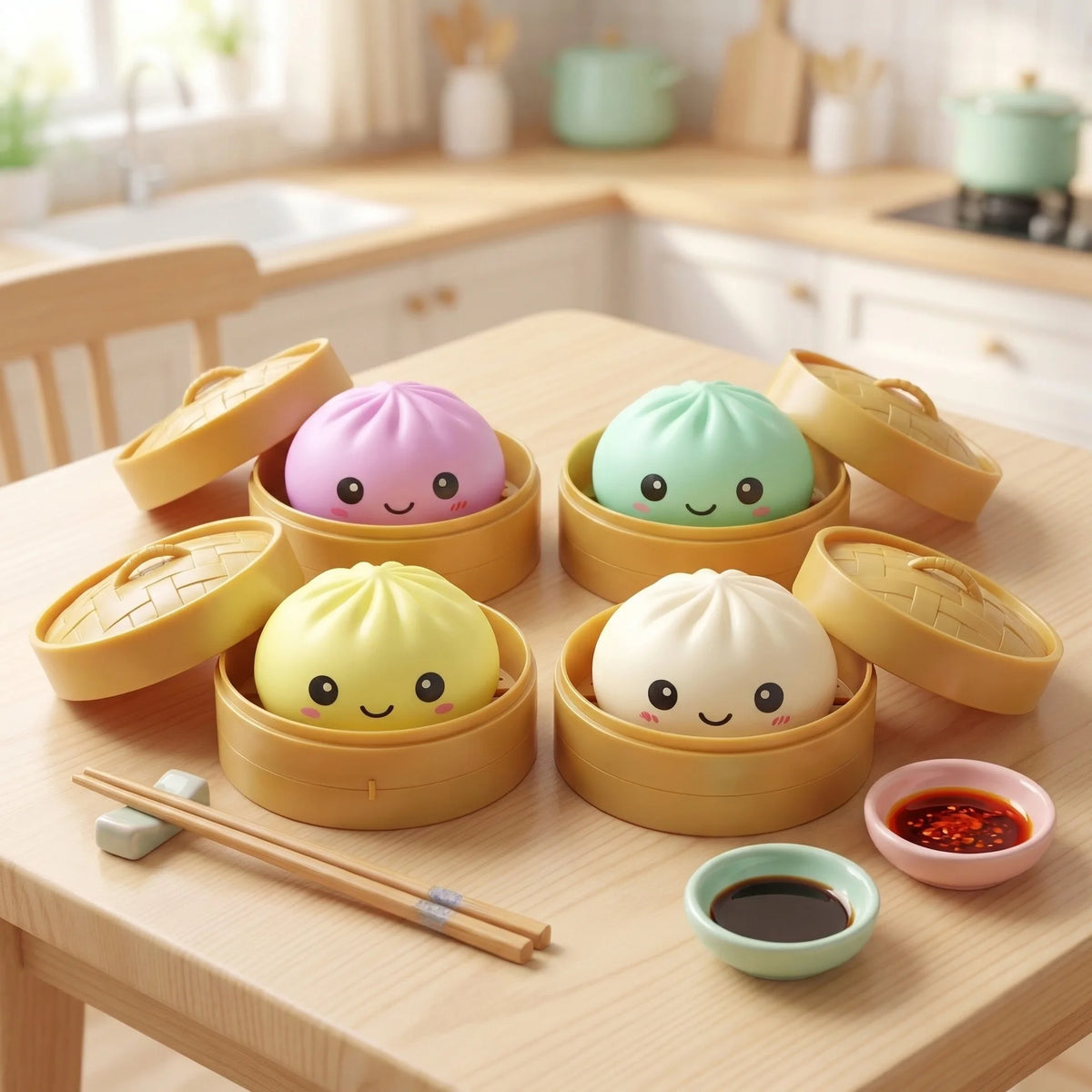 Slow-Rising Dumpling Bun Squishy Sensory Fidget Toy