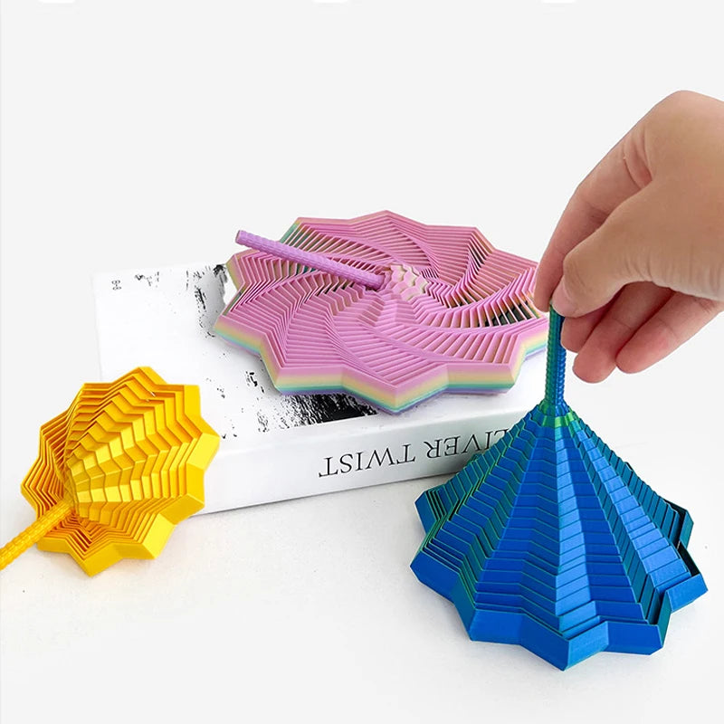 3D-Printed Expanding Spiral Star Sensory Fidget Toy
