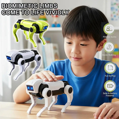 DIY Walking Robot Dog Toy with Blue LED Eyes