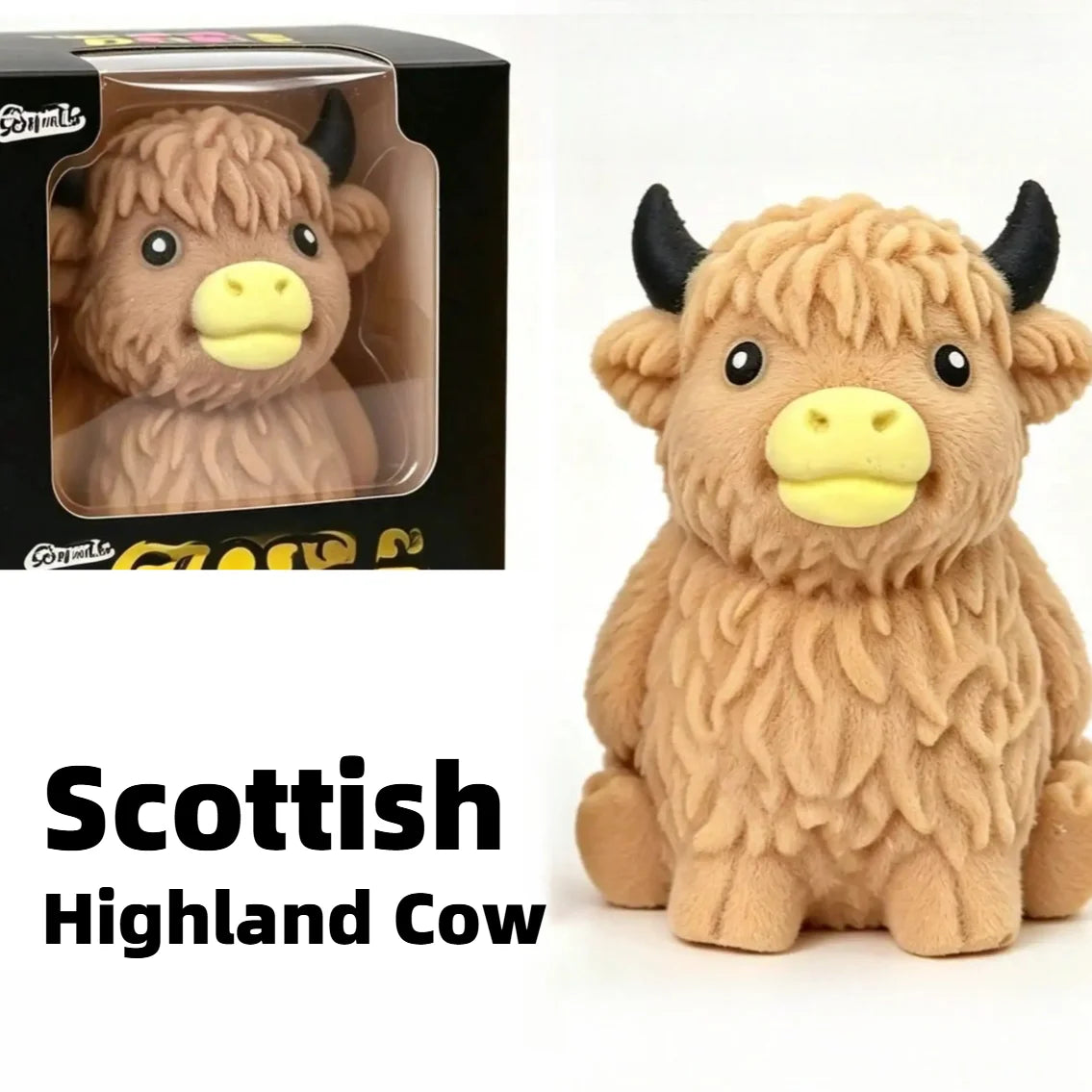 Scottish Highland Cow Slow-Rebound Squishy Fidget Toy