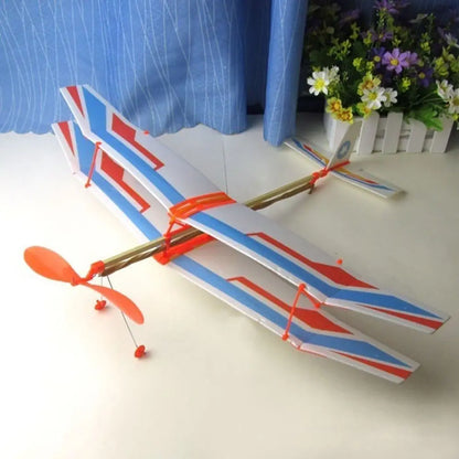 Rubber Band Powered Airplane Model Kit in Two Sizes