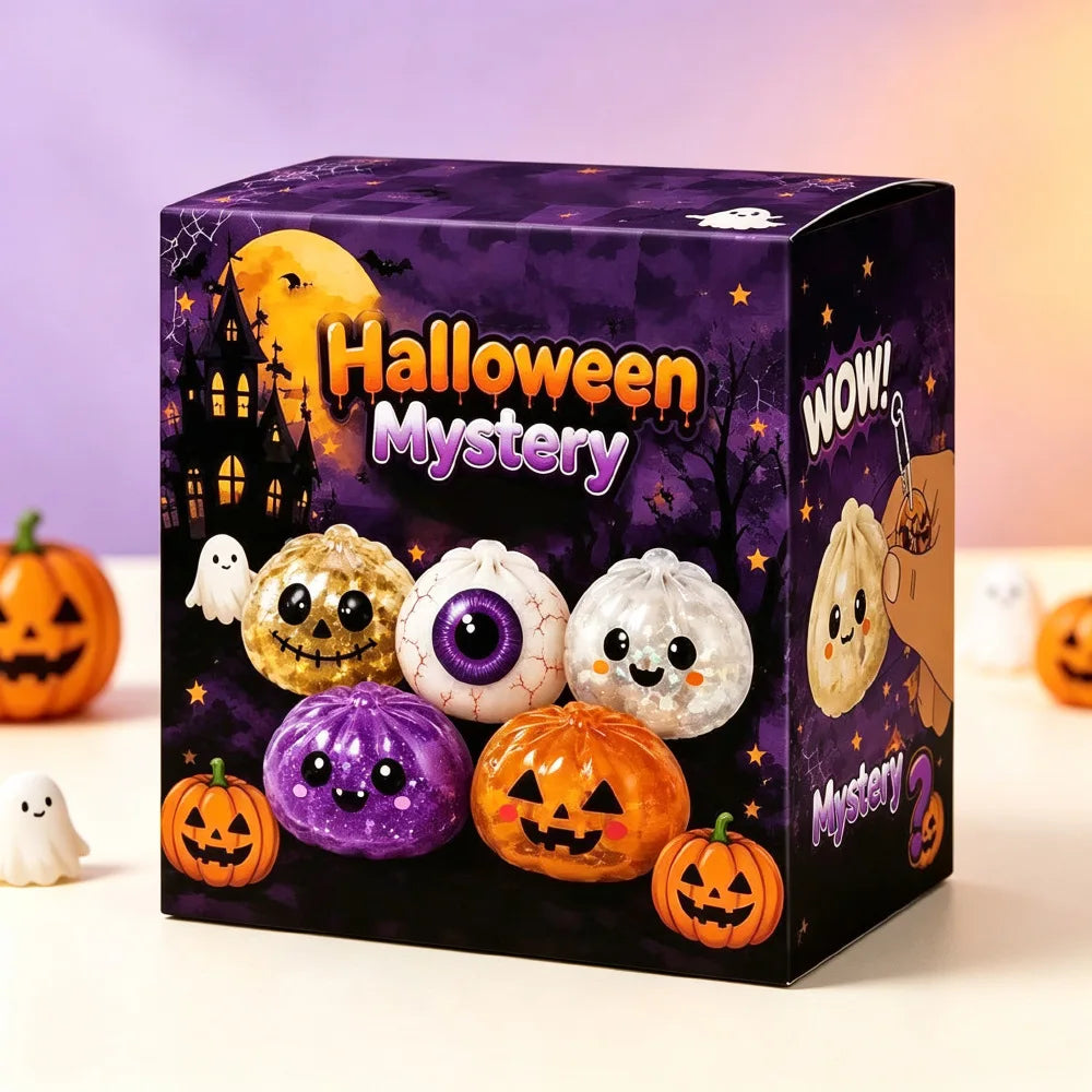 Halloween Squishy Fidget Toys with Gift Box, 5.5cm