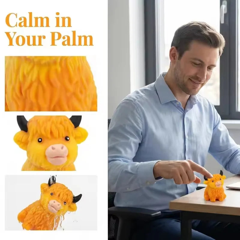 Highland Cow Slow-Rising Squishy Sensory Fidget Toy