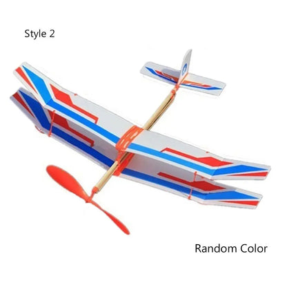 Rubber Band Powered Airplane Model Kit in Two Sizes